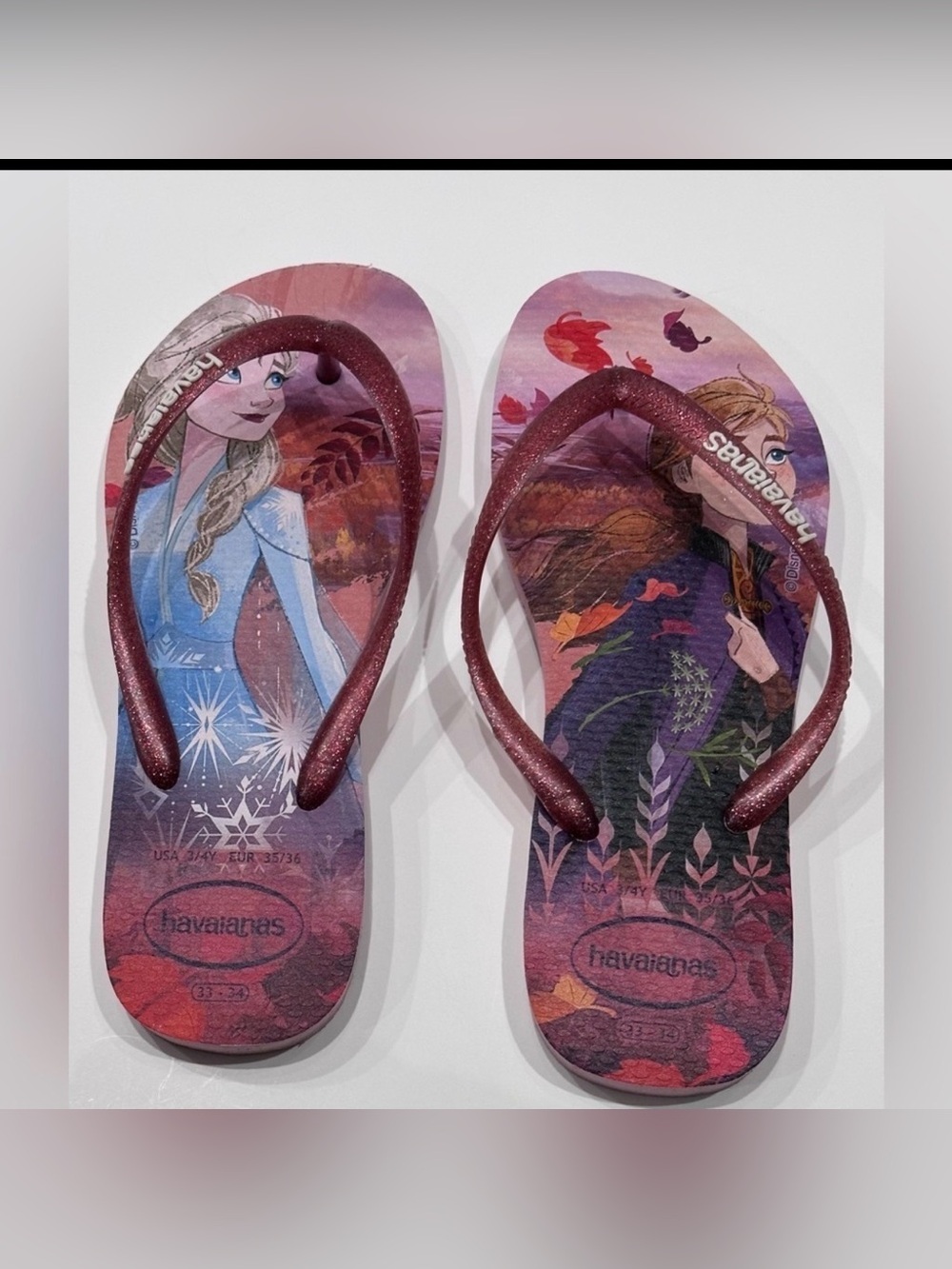 ❄️Havaianas Frozen Flip Flops - Kids Size 3/4 Years ❄️
